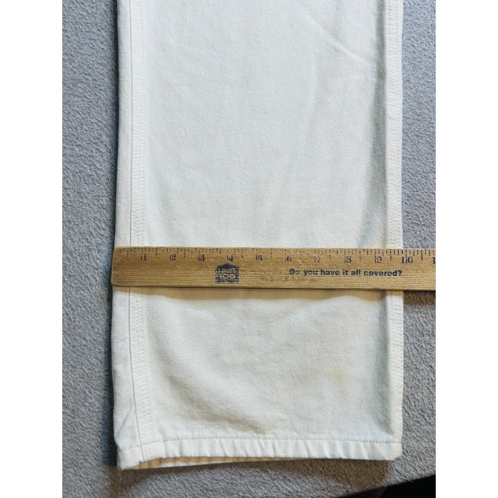 Carhartt Pants Mens 36x36 (35x33) White B148 Dungaree Fit Carpenter Utility - Picture 4 of 14